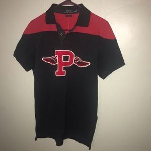 Red and black polo